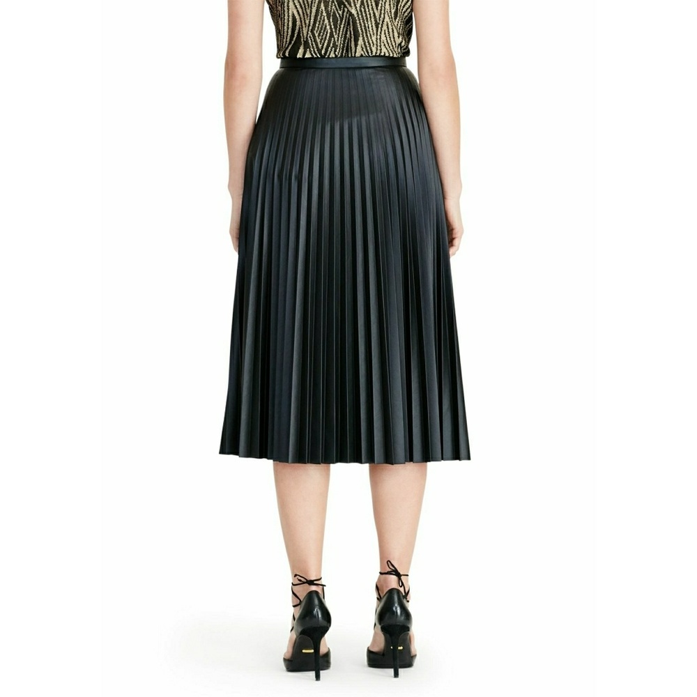 New! RALPH LAUREN Accordion Pleat Black Midi Skirt - Picture 2 of 3